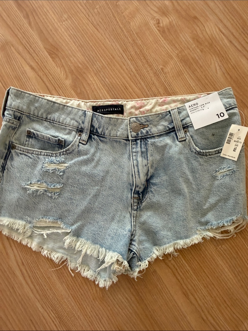 Aeropostale Light Blue Distressed Denim Frayed Hem Shorts